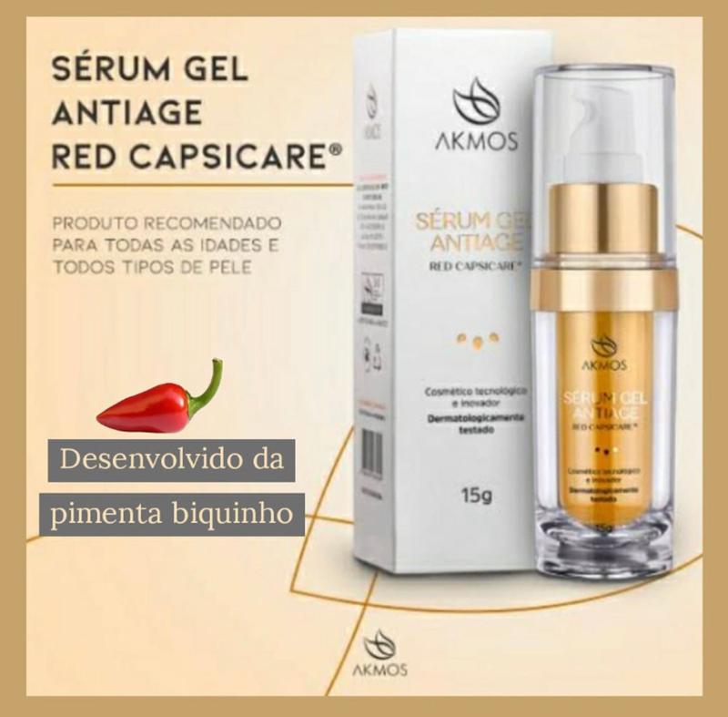 Sérum Gel Antiage Red Capsicare Akmos Botox Natural Antirugas (15g